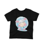 Black kids t-shirt with an adorable hippo ballerina illustration and 'HIPPOS' lettering, crafted by Apparel by Cetakshop.