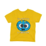 Too Cute to be a Monster kids t-shirt design from Apparel by Cetakshop on a yellow background.