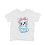 Kitten in a Cup Tee by Apparel by Cetakshop. Cute Kitten in a Cup kids t-shirt design from Apparel by Cetakshop on a white tee.