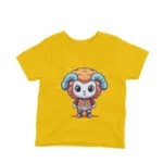 Astronaut Sheep kids t-shirt design from Apparel by Cetakshop on a yellow background.