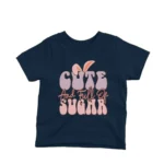 Cute and Full of Sugar kids t-shirt design from Apparel by Cetakshop on a navy background.