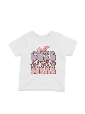 Cute and Full of Sugar Tee by Apparel by Cetakshop. Cute and Full of Sugar kids t-shirt design from Apparel by Cetakshop on a white tee.