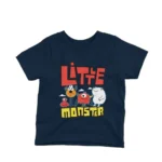 Little Monster kids t-shirt design from Apparel by Cetakshop on a navy background.