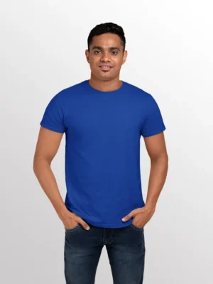 Image of model wearing STATESIDE TEXAS Mens T Shirt in Royal Blue colour