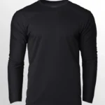 Image of Crossrunner Dry Pique Long Sleeve Jersey, CRR36400 Round Neck Long Sleeve Sportswear T-Shirt in Black