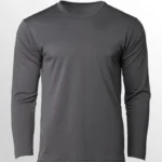 Image of Crossrunner Dry Pique Long Sleeve Jersey, CRR36400 Round Neck Long Sleeve Sportswear T-Shirt in Charcoal