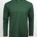 Image of Crossrunner Dry Pique Long Sleeve Jersey, CRR36400 Round Neck Long Sleeve Sportswear T-Shirt in Forest Green