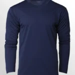 Image of Crossrunner Dry Pique Long Sleeve Jersey, CRR36400 Round Neck Long Sleeve Sportswear T-Shirt in Navy