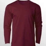 Image of Crossrunner Dry Pique Long Sleeve Jersey, CRR36400 Round Neck Long Sleeve Sportswear T-Shirt in Maroon