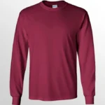 Image of GILDAN Ultra Cotton Long Sleeve T Shirt, GILDAN 2400 in Maroon.