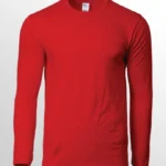 Image of GILDAN Long Sleeve T Shirt, GILDAN 76400 Premium Cotton Long Sleeved T-Shirt (UNISEX) in Red
