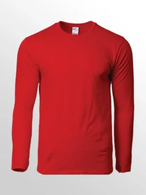 Image of GILDAN Long Sleeve T Shirt, GILDAN 76400 Premium Cotton Long Sleeved T-Shirt (UNISEX) in Red