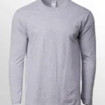 Image of GILDAN Long Sleeve T Shirt, GILDAN 76400 Premium Cotton Long Sleeved T-Shirt (UNISEX) in RS Sport Grey