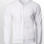 Image of GILDAN Unisex Full Zip Hoodie Sweatshirt, GILDAN 88600 Adult Unisex Full Zip Hooded Sweatshirt in White