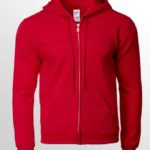 Image of GILDAN Unisex Full Zip Hoodie Sweatshirt, GILDAN 88600 Adult Unisex Full Zip Hooded Sweatshirt in Red