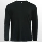 Image of North Harbour Round Neck Long Sleeve Plain T shirt, NHR11400 (UNISEX) in Black