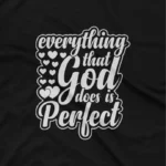 close up image of Apparel by Cetakshop Inspirational God Quote Graphic Tee - faith-inspired design. in Black. The image shows a inspirational quote graphic tees.