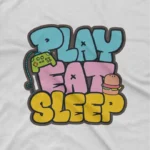 close up image of Gamer Tee by Apparel by Cetakshop. Kids t-shirt with a playful gamer design, Apparel by Cetakshop - White