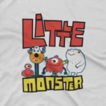 close up image of Little Monster Tee by Apparel by Cetakshop. Little Monster kids t-shirt design from Apparel by Cetakshop on a white tee.