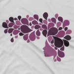 close up image of Floral Heart Tee by Apparel by Cetakshop. T Shirt for women decorated with floral heart design print, a sophisticated choice.